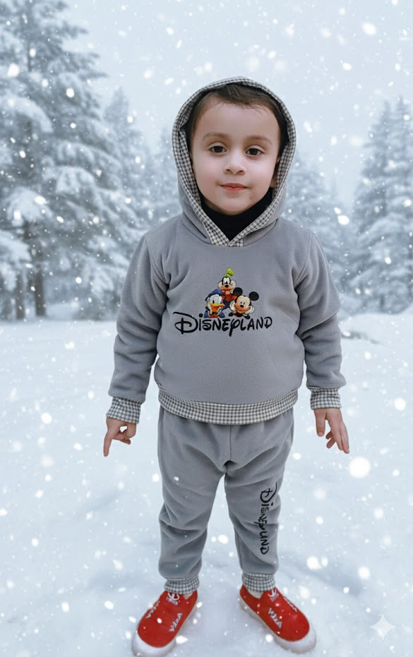 Grey Disneyland Hoodie Winter Set for Baby Boys - China Velour